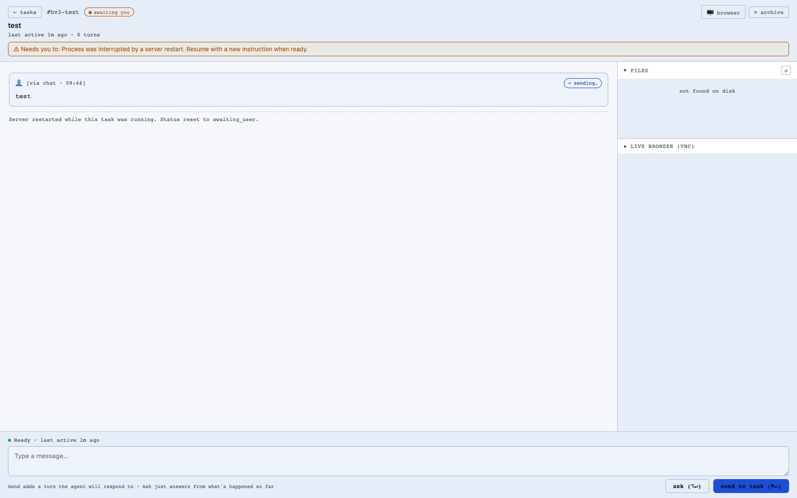 Task detail page